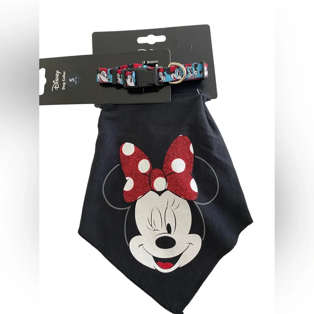 DISNEY Small Minnie Mouse Dog Collar and Pet Bandana